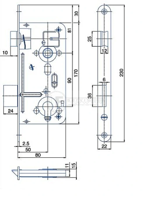 24026 - zadlabací zámek 90mm