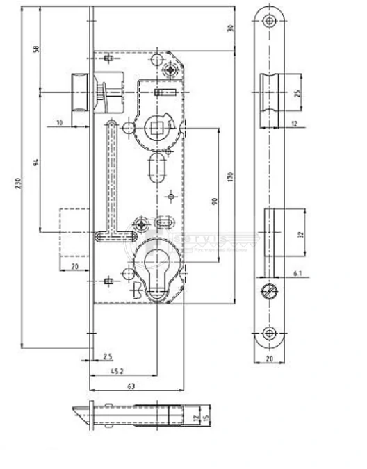 02-06 - zadlabací zámek 90mm