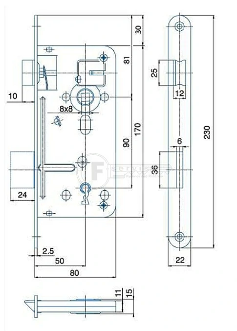 536 - zámek pro obyč. klíč 90mm